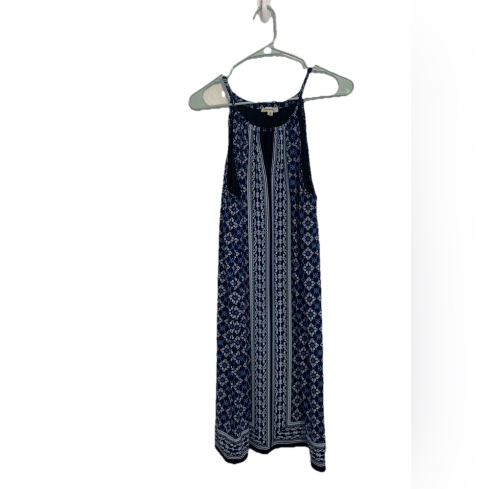 Max Studio Size Medium Blue Mirror Image Keyhole Shift Stretch Dress